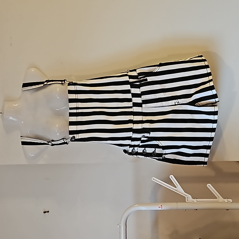 Black and White Striped Jumpsuit